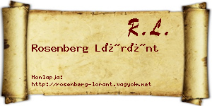 Rosenberg Lóránt névjegykártya